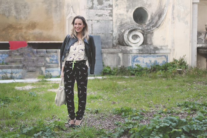 Lefties, Portugal Fashion, Biker, Pijama Look, Similar prints, fashion blogger, Lisboa fashion