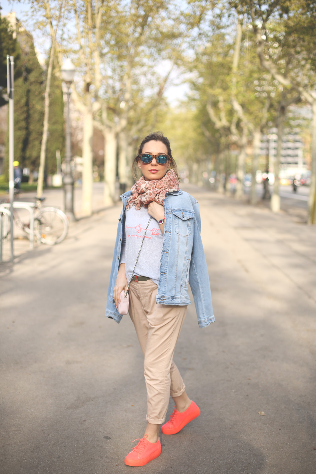light blue, light pink, lacambra, mirror sunglasses, 41 eyewear, minibag, fashion blogger