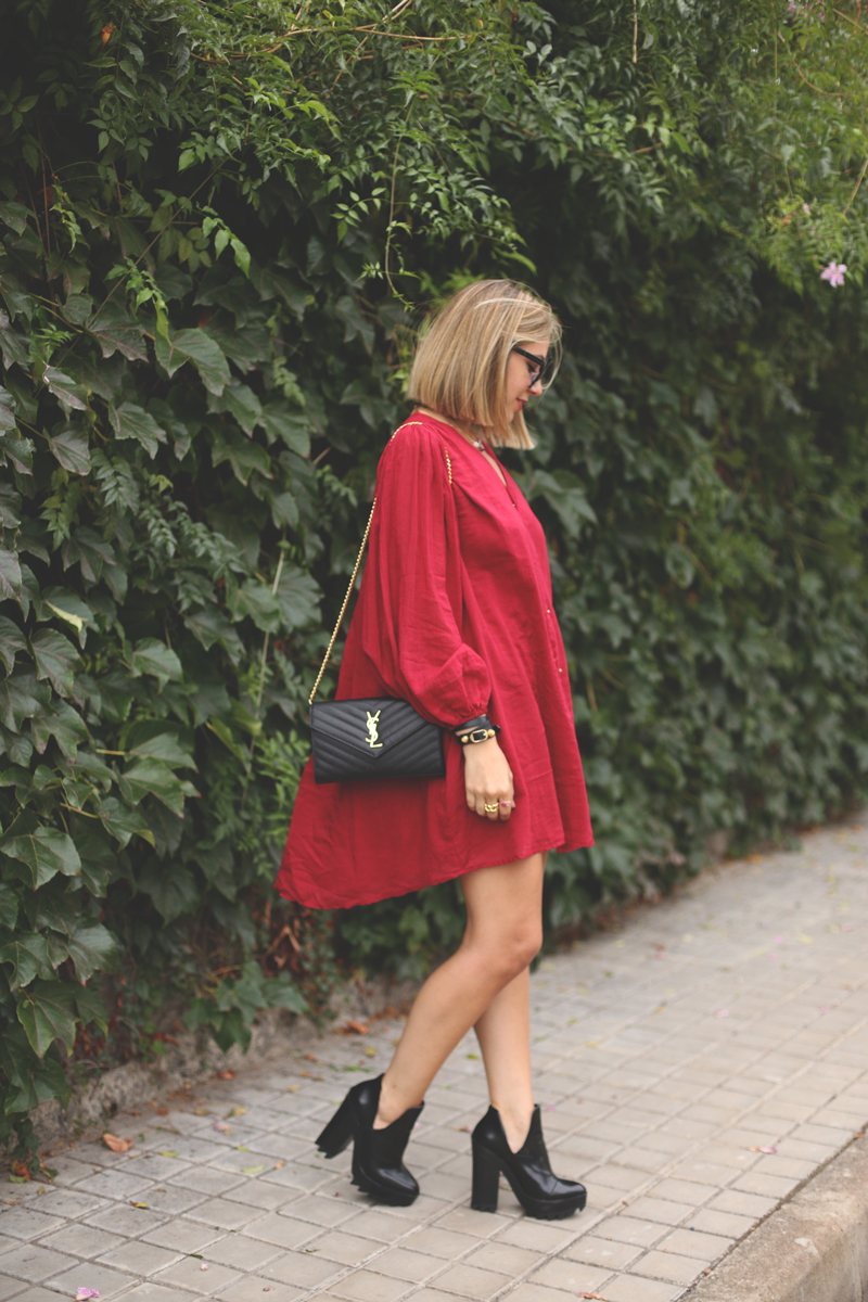 red dress, vestido rojo zara, my showroom, fashion blogger, street style, blonde girl, blog de moda, Priscila blogger, 