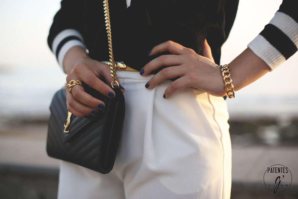 white pants, sweater sheinside, pantalón blanco, bolso YSL, islas canarias, vacaciones, blog de moda, street style, look chic, 