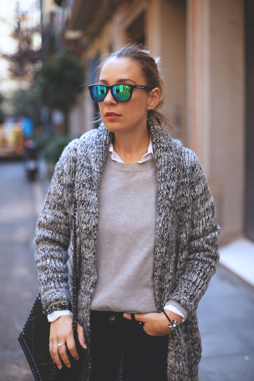 Maxi cardigan, autumn, outfit, blue jeans, grey knit, superga, casual look, cozy outfit